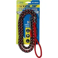 PetSport Triple Safe Leash Blauw Rood - 1,2 meter