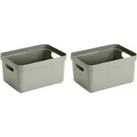 Sunware Opbergbox Sigma - 8x - kunststof - lichtgroen - 5 liter - Opbergbakken/opbergers - 25,2 x 18 x 12,2 cm