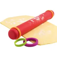 Mastrad f11870 rouleau à pâtisserie ajustable silicone/acier/pa rouge 41 cm