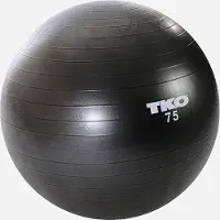 TKO Fitness Ball 75cm, Black, Chart & Pump | Europe