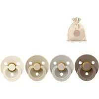 BIBS spenen rond - vanilla, ivory, sand en dark oak T2 + speenzakje
