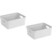 Sunware Opbergbox Sigma - 3x - kunststof - wit - 24 liter - Opbergbakken/opbergers - 45 x 35 x 18 cm