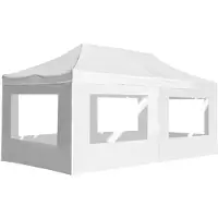 vidaXL Partytent inklapbaar met wanden 6x3 m aluminium wit