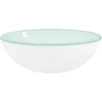 vidaXL Wasbak 35x12 cm gehard glas wit