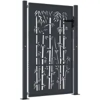 vidaXL Poort met bamboe-ontwerp 100x125 cm staal antracietkleurig