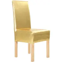 vidaXL 6 st Stoelhoezen recht stretch goud