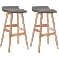 vidaXL Barstoelen 2 st stof donkergrijs