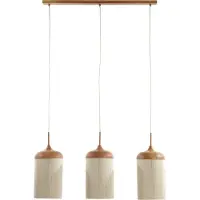 Light & Living Hanglamp 3L 90x22x32 cm DANIA hout print naturel+touw crème