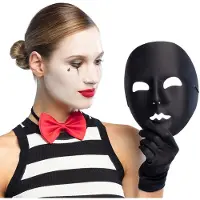 GoDan S.A Verkleed oogmasker Mime - zwart - volwassenen - mime/themafeest - Verkleedmaskers