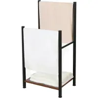 Niceey Handdoekrek - 2 Armen - Handdoekstang - Handdoekenrek Badkamer - Handdoekhouder Vrijstaand - Metaal - Anti-Kras Viltjes - Zwart