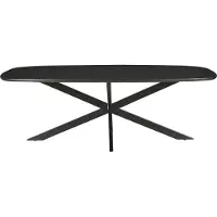 LivingFurn eetkamertafel jesper danish oval black 230cm mangohout / gecoat staal