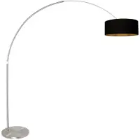 Steinhauer Booglamp Sparkled Light metaal met zwarte kap