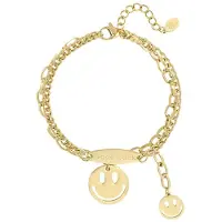 Yehwang Lucky smiley armband- goud