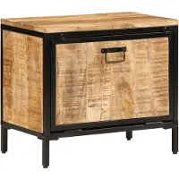 vidaXL Schoenenkast 60x35x53 cm massief ruw mangohout