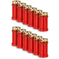 Kristen 3D Grafkaars voor Buiten - 60u - Rood - Set van 12 - Herdenkingslicht