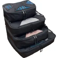 VOLCAN Packing Cubes - Koffer Organizer Set - 4 Delige Set - Voor Koffer en Backpack - Zwart