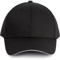 WK. Designed To Work Contrasterende sandwichpet 6 panelen Oeko-Tex WKP145 - BLACK / SILVER - One size
