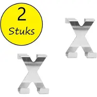 Jedermann Deurhaken dubbel -RVS Edelstaal 2 Stuks – 7x5cm | Badhaken | Ophanghaken voor Handdoeken | Badkamer Haken | Keuken Haken | Handdoekhaken