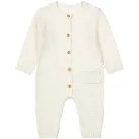 Dirkje baby boxpak offwhite Ecru Jongens/Meisjes Katoen Ronde hals Effen - maat 56