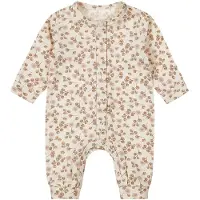 Dirkje baby boxpak met all over print lichtbruin/roze/ecru Meisjes Stretchkatoen Ronde hals - maat 50
