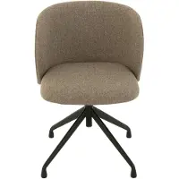 J-Line Stoel Draai/Omhoog/Omlaag Linnen Donkerbruin/Beige