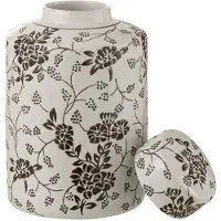 J-Line urne decoratief Zen - porselein - wit/zwart - large