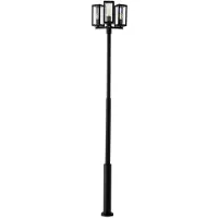 LUCANDE buitenlamp Siveta, 240cm, 3-lamps, zwart, E27, IP65 dimbaar, zwart, Aluminium