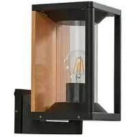 LUCANDE Wandlamp buiten Candina, dimbaar, zwart, Aluminium, Modern, Wandlamp buiten