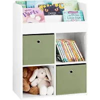 SoBuy Kinderboekenkast - Wit - Hout - 2 Bakken - 60x34x80cm