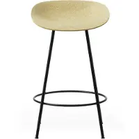 Normann Copenhagen Barstoel Mat Barstool 65 cm Black Steel Hemp