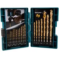 Makita B-67795 B-67795 HSS TiN Metaal-spiraalboorset 1.5 mm, 2.0 mm, 2.5 mm, 3.0 mm, 3.2 mm, 3.5 mm, 4.0 mm, 4.5 mm, 5.0 mm, 5.5 mm, 6.0 mm, 6.5 mm, 7.0 mm,