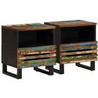 vidaXL Nachtkastjes 2 st 40x34x46 cm massief gerecycled hout