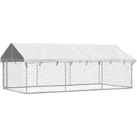 vidaXL Hondenkennel voor buiten met dak 400x200x150 cm