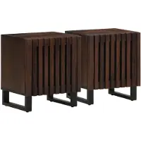 vidaXL Nachtkastjes 2 st 40x34x46 cm massief mangohout
