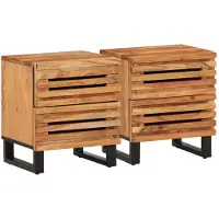 vidaXL Nachtkastjes 2 st 40x34x46 cm massief acaciahout