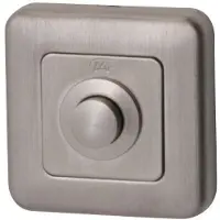 Hardbrass Beldrukker Qbe vierkant - PVD Inox