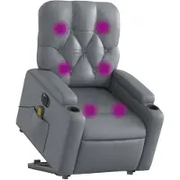 vidaXL Sta-op-massagestoel elektrisch kunstleer grijs