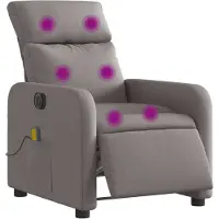 vidaXL Massagestoel elektrisch verstelbaar stof taupe