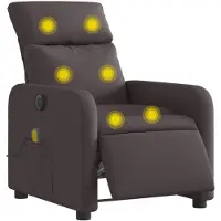 vidaXL Massagestoel elektrisch verstelbaar stof donkerbruin