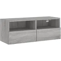 DKD Home Decor Tv-wandmeubel 80x30x30 cm bewerkt hout grijs sonoma eikenkleur