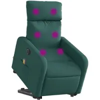 vidaXL Sta-op-massagestoel elektrisch verstelbaar stof donkergroen