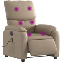 vidaXL Massagestoel verstelbaar elektrisch kunstleer cappuccinokleurig