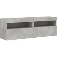 vidaXL Tv-wandmeubels met LED 2 st 60x30x40 cm betongrijs