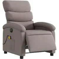 vidaXL Massagestoel elektrisch verstelbaar stof taupe