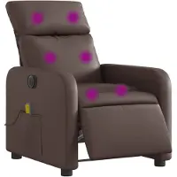 vidaXL Massagestoel verstelbaar elektrisch kunstleer bruin