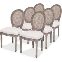 vidaXL Eetkamerstoelen 6 st stof crèmekleurig