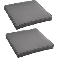Merkloos Set van 2x stuks stoelkussens voor binnen en buiten in de kleur grijs 40 x 40 x 4 cm - tuinstoelkussens