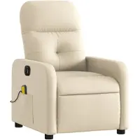 vidaXL Massagestoel elektrisch verstelbaar stof crèmekleurig