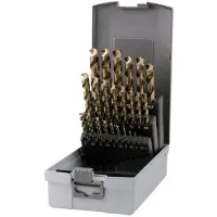 RUKO spiralboor set, DIN338, type UNI, diameter 1-13mm, stapsgewijs 0,5mm, HSS-Co, 25-delig, in kunststof doos - 228215RO