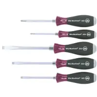 Wiha 5533MF HK5 SATZ 5tlg Schroevendraaierset Werkplaats 5-delig Plat, Kruiskop Phillips